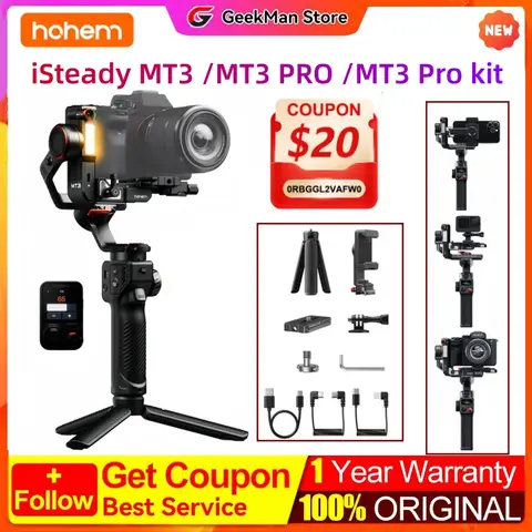 Hohem iSteady MT3 Pro/PRO kit Camera Stabilizer with AI Tracking 4-in-1 Gimbal Compact For Action™Camera/Smartphone/Mirrorless