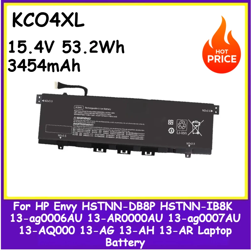 

3454mAh KC04XL Laptop battery For HP Envy HSTNN-DB8P HSTNN-IB8K 13-ag0006AU 13-AR0000AU 13-ag0007AU 13-AQ000 13-AG 13-AH 13-AR