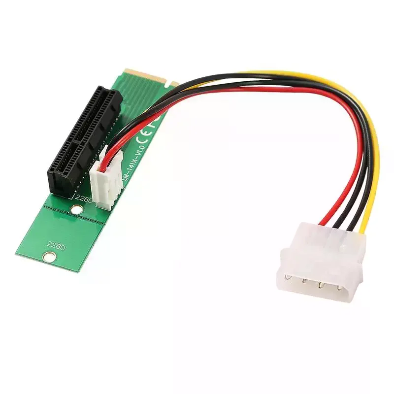 1 Set 4Pin Power NVMe M Key To PCI-E 4X Expansion Card Riser Converter NEW M.2 Key-M To PCIe 4.0 X4 Adapter For PC Motherboard