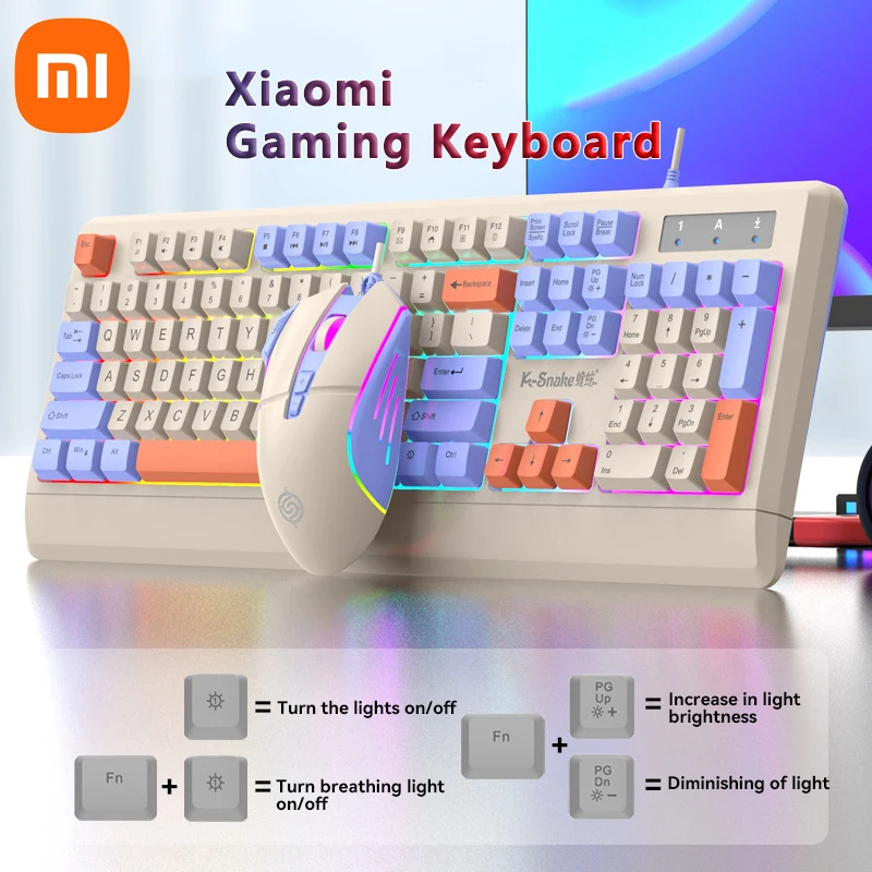 Xiaomi Keyboard Professional Gaming Office Keyboard 104 Keys Full Key Rollover RGB Backlit Mechanical Keyswitch Ergonomic Design