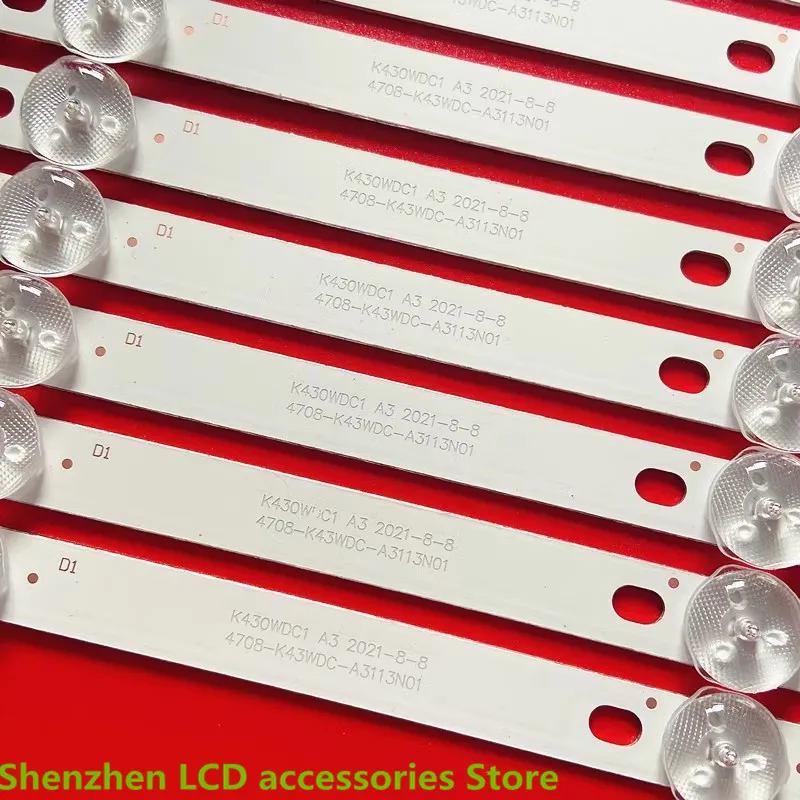 Hikvision用LEDバックライトストリップ,DS-D5043UQ,k430wdc1,a3,4708-k43wdc-a3113n01,4led,38.5cm, 100% 新品