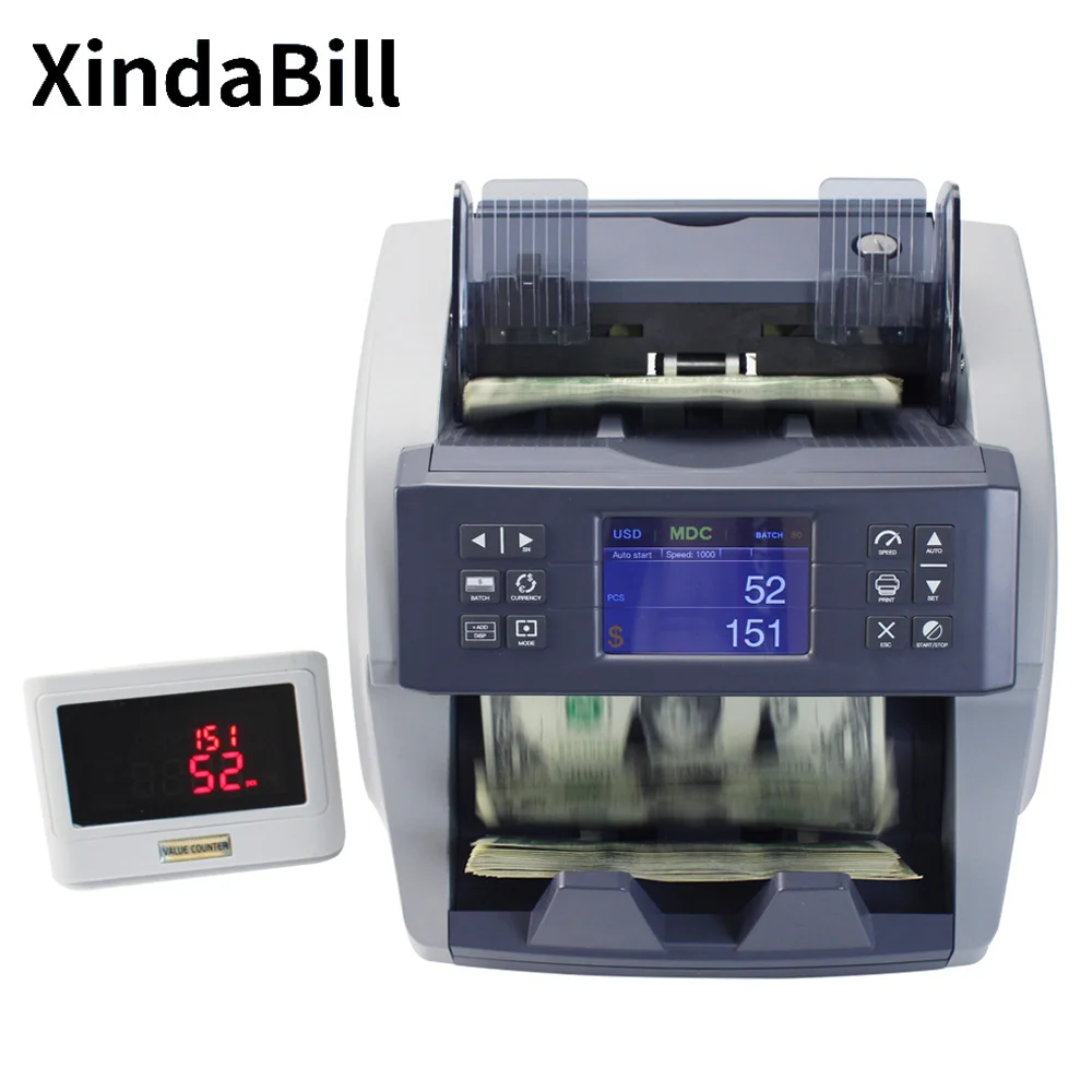 

Xindabill Intelligence 2 CIS Total Value Money Counter Counterfeit Currency Detection Banknote Inteligient Bill Counters XD-770