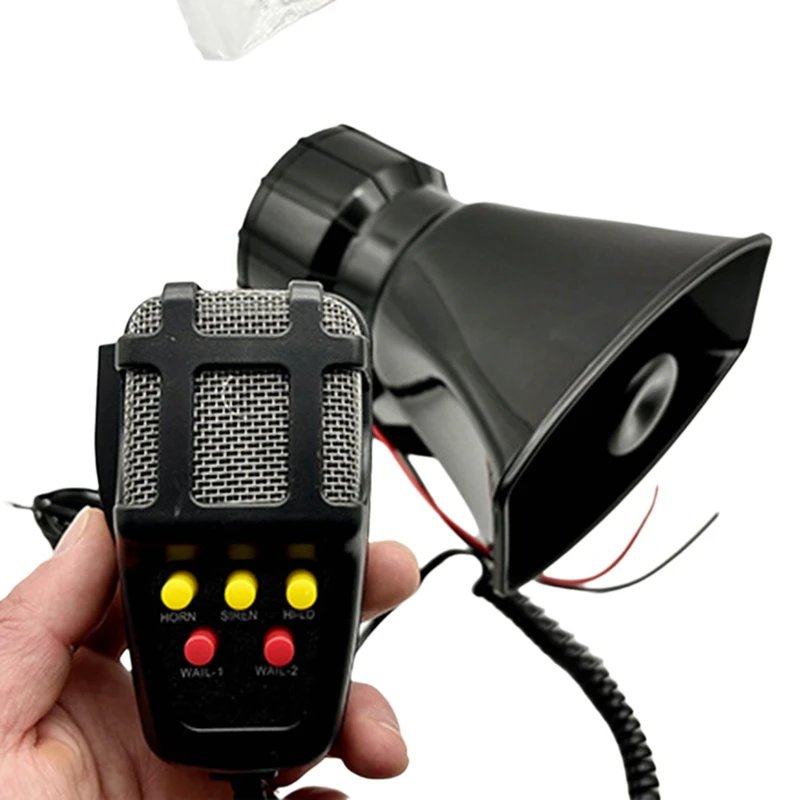 NCSMT 12V Car Alarm Horn with 7 Tones Wireless Remote Control Alarm Horn Motorcycle Modified Vehicle Loudspeaker Horn
