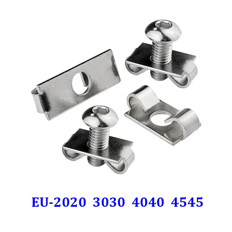 20/50PCS M6 M8 M12 EU Aluminum Profile Elastic Fastener 2020 3030 4040 4545 Butterfly Fastener Built-in Connector Frame Assembly