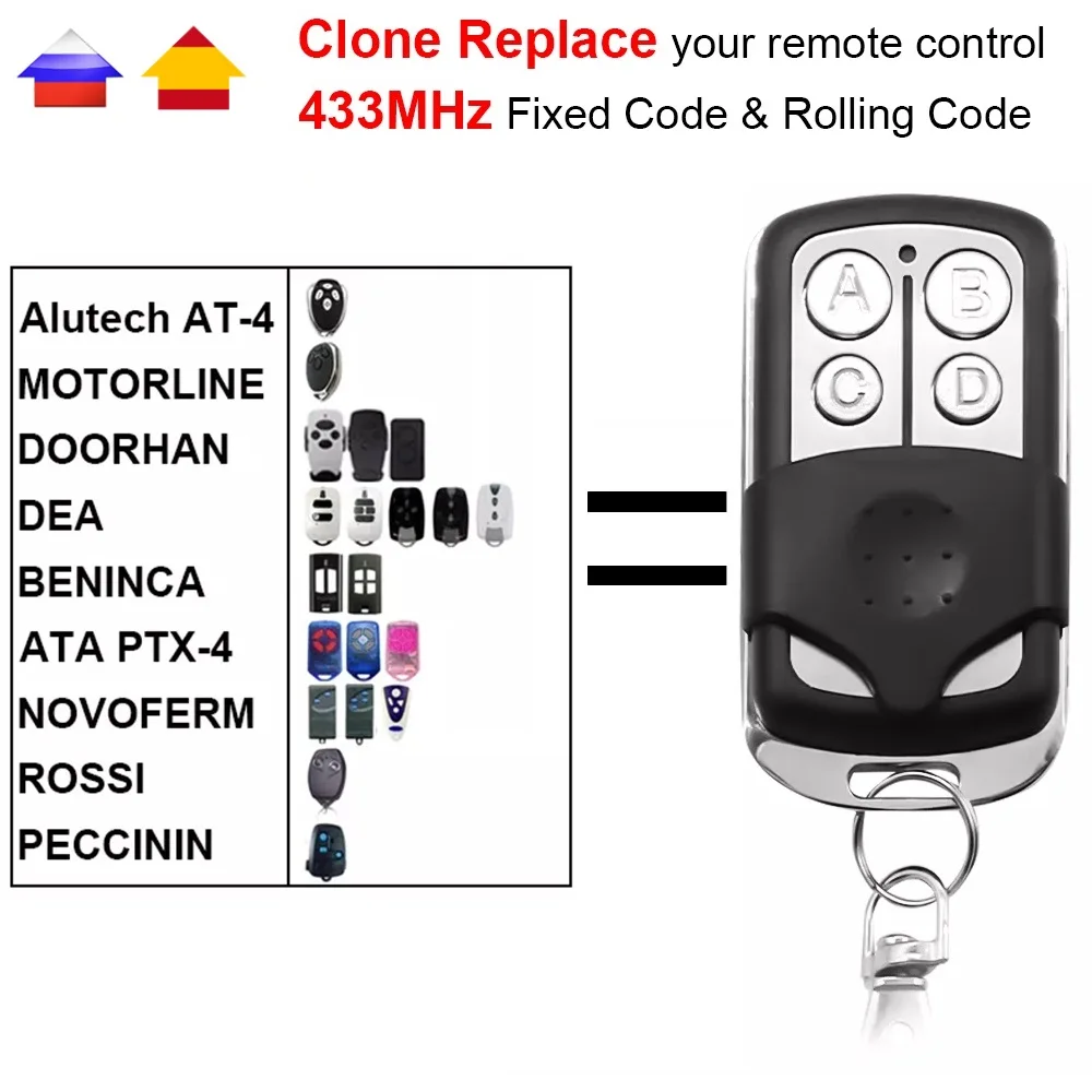 Imagem -03 - Controle Remoto Duplicador Universal Clone Aprender Código Rolling Code Portão Porta da Garagem Botão 433.92mhz d4 433mhz Nova Chegada