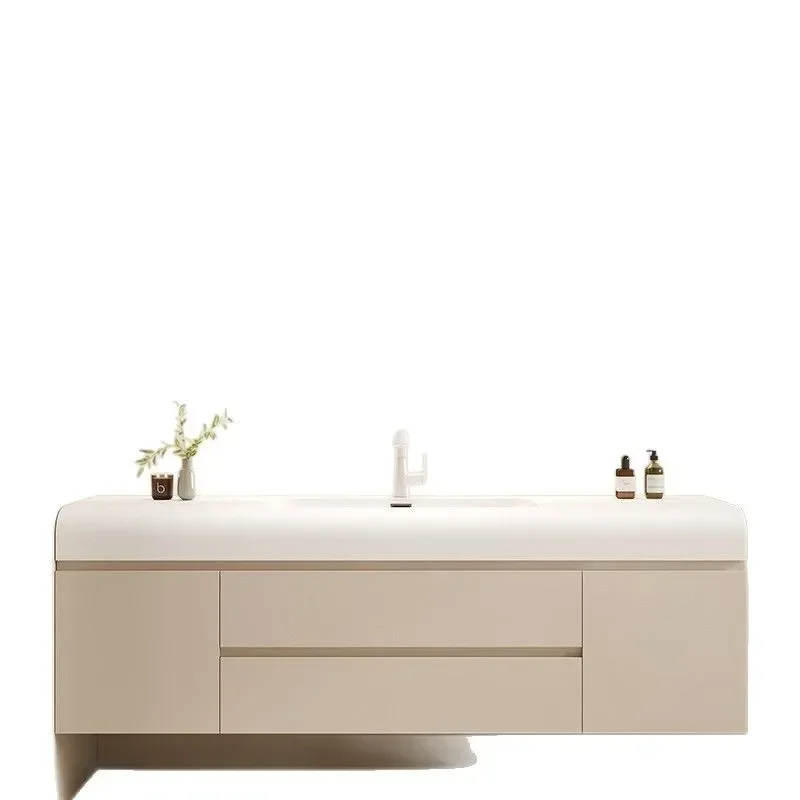 

New integrated cream sink hand wash skin feeling wash bathroom cabinet combination washbasin toilet