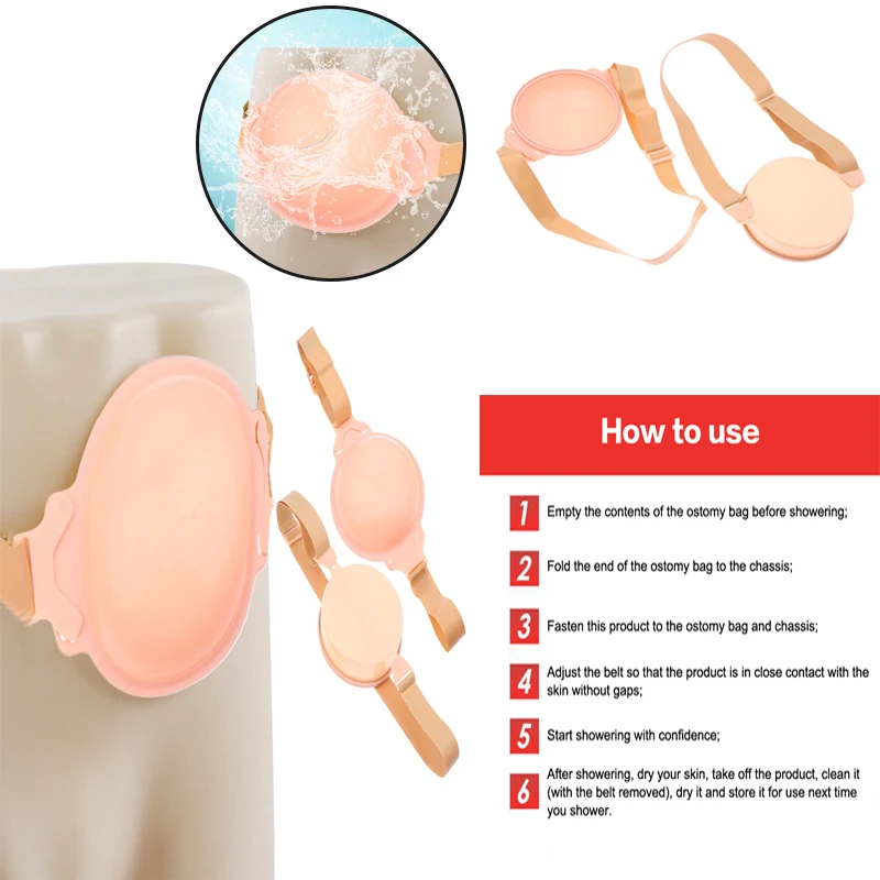 

1Pcs Cover Ostomy Stoma Shower Ostomy Stoma Protector Wound Bath Belt Waterproof Covers Adjustable Supplies Guard Stretchy