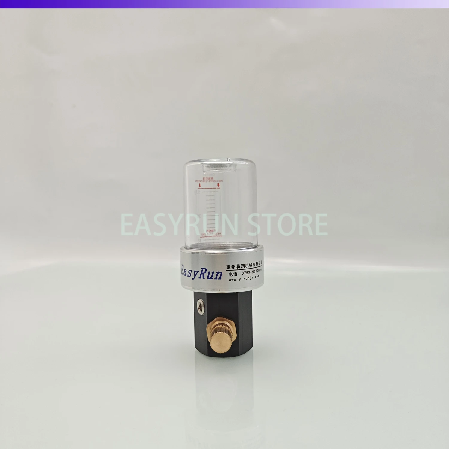 EASYRUN D60 60ml Drop Oil Cup Adjustable Flow Valve R1/4 Thread for Engine Oil Lubrication