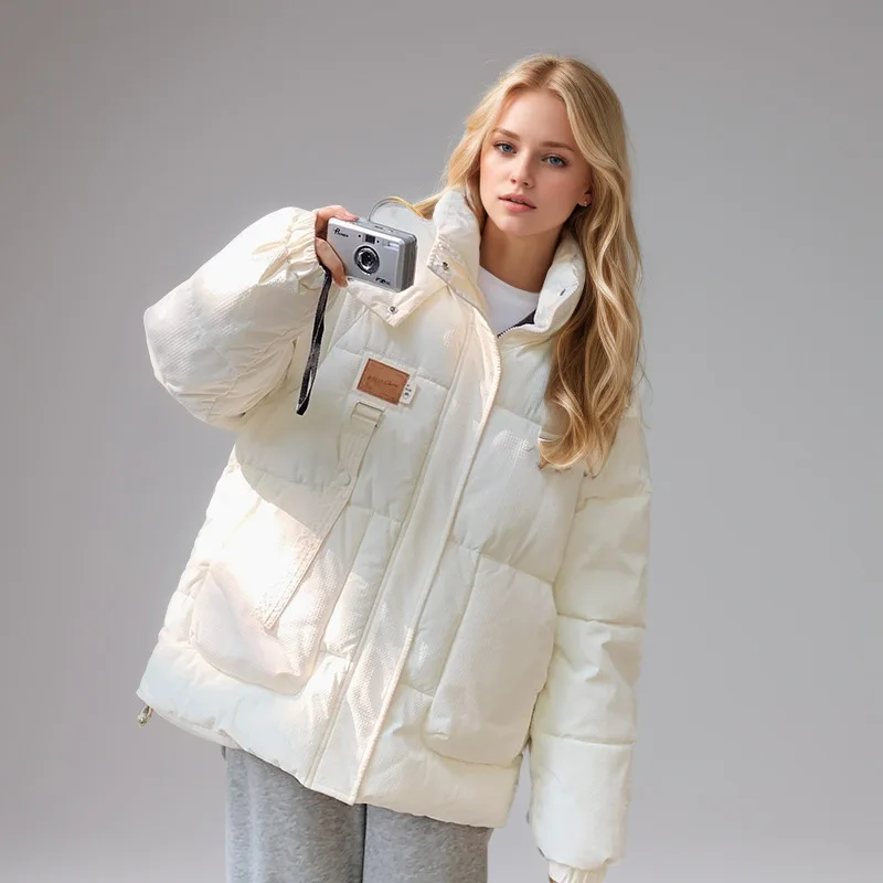 Bestseller Giacca trapuntata invernale da donna Cappotto Parka con cappuccio con cerniera increspata solida per cappotto da donna antivento ispessito femminile