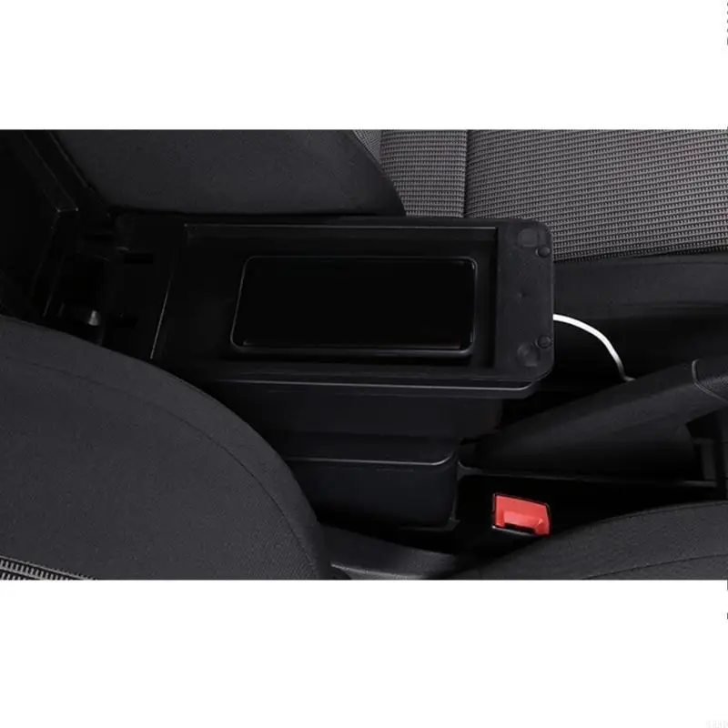 

Автомобильный подлокотник, ящик для хранения подлокотников для Fiesta, автоаксессуары, центральная консоль, двухслойный с 7 USB