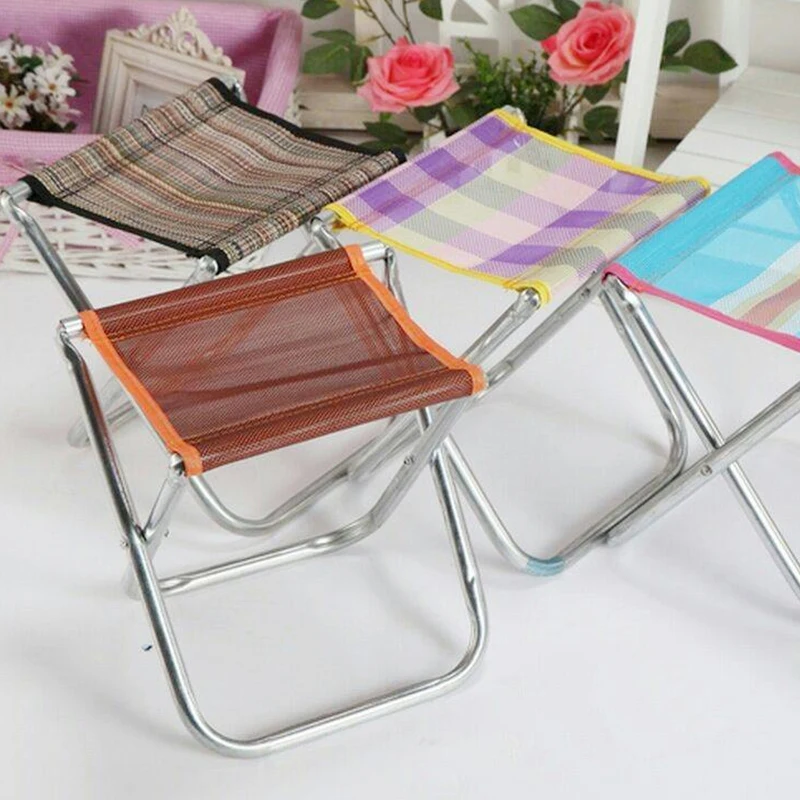 Outdoor Camping Fishing Folding Stool Strong Bearing Capacity Portable Small Stool Mesh Lightweight Picnic BBQ Beach Stools