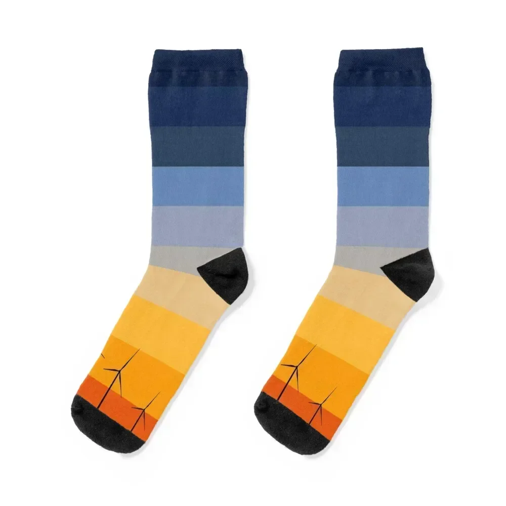 

Wind Turbine at Sunset Gradient Socks warm winter luxury tennis Socks For Men Women's