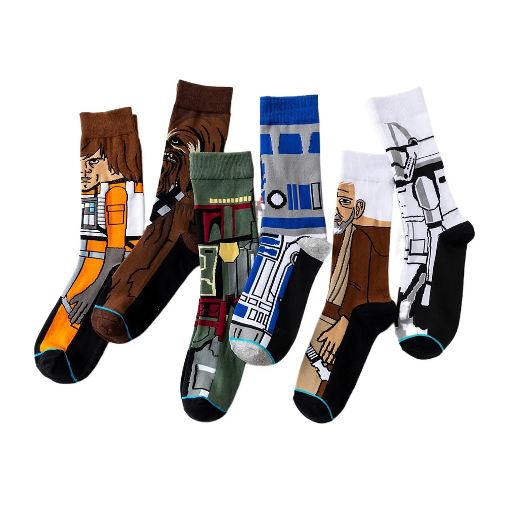 Star Wars and The Mandalorian Stocking Master Yoda R2-d2 Cosplay Socks Wookienovelty Men's Women Socks Spring Autumn Winter