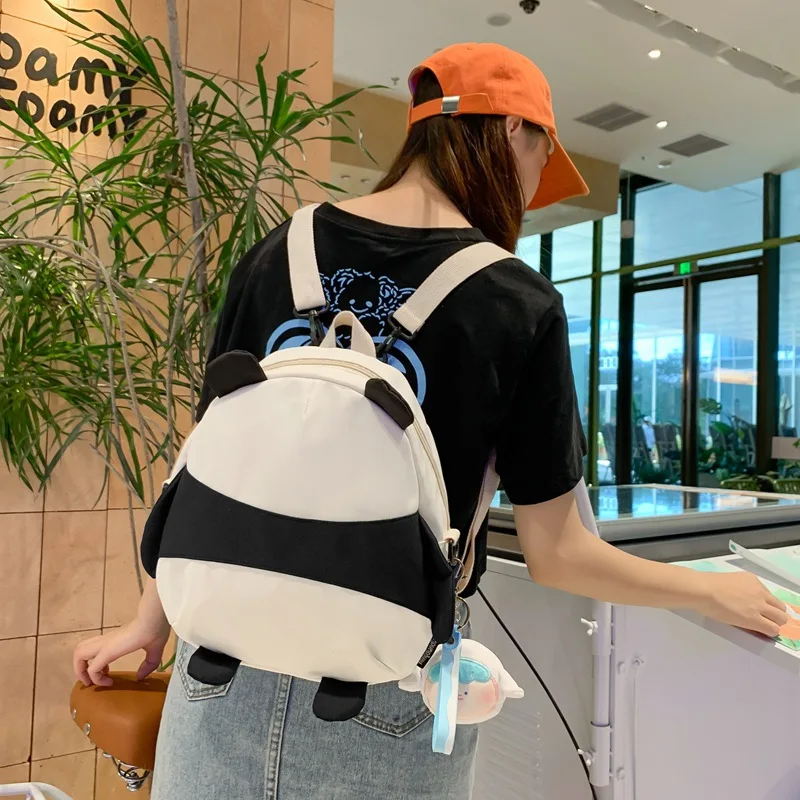 Bolsa escolar animal panda para crianças e adultos, mochila de desenhos animados para meninos e meninas, mochila bonita para estudantes, bolsa