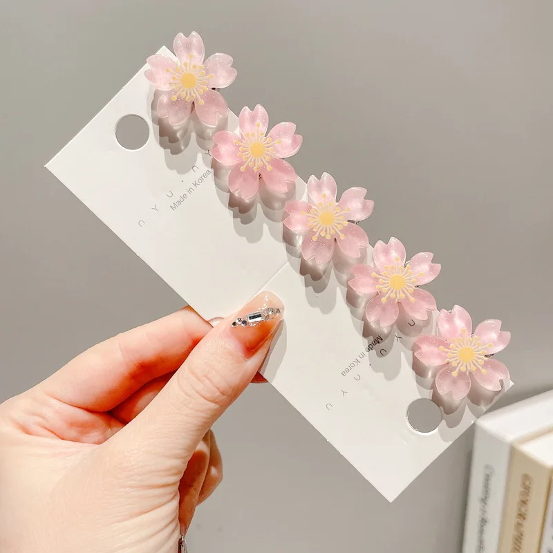 5 pezzi Sweet Sakura forcine per bambini fermagli per capelli per bambini adorabili copricapo principessa Barrette accessori per capelli per ragazze