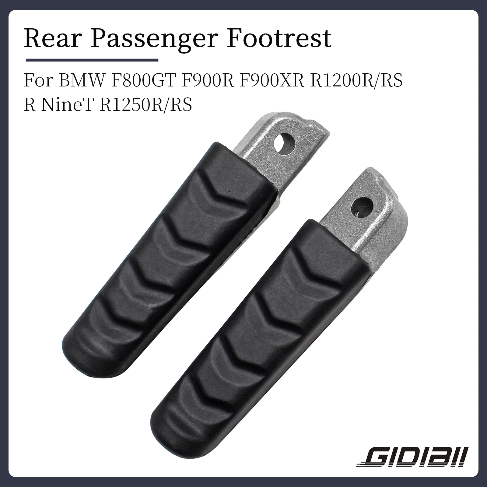 1 Pair Rear Passenger Footrests For BMW F800GT F800S/ST F900R F900XR R1200R/RS R1200ST R NineT R1250R/RS Motorcycle Footpeg