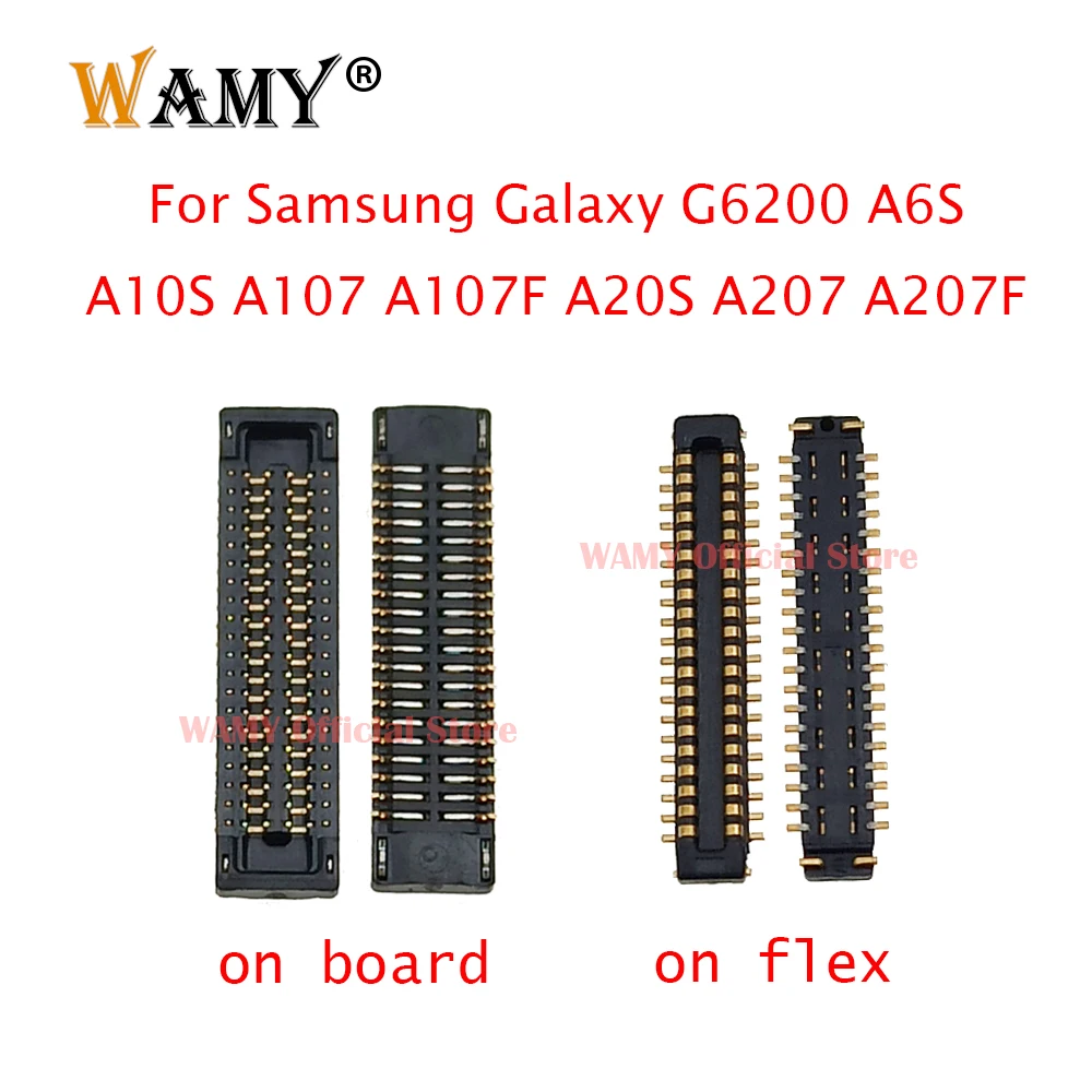 2-10Pcs LCD Display FPC Screen Flex Connector For Samsung Galaxy G6200 A6S A10S A107 A107F A20S A207 A207F Plug On Board 40Pin