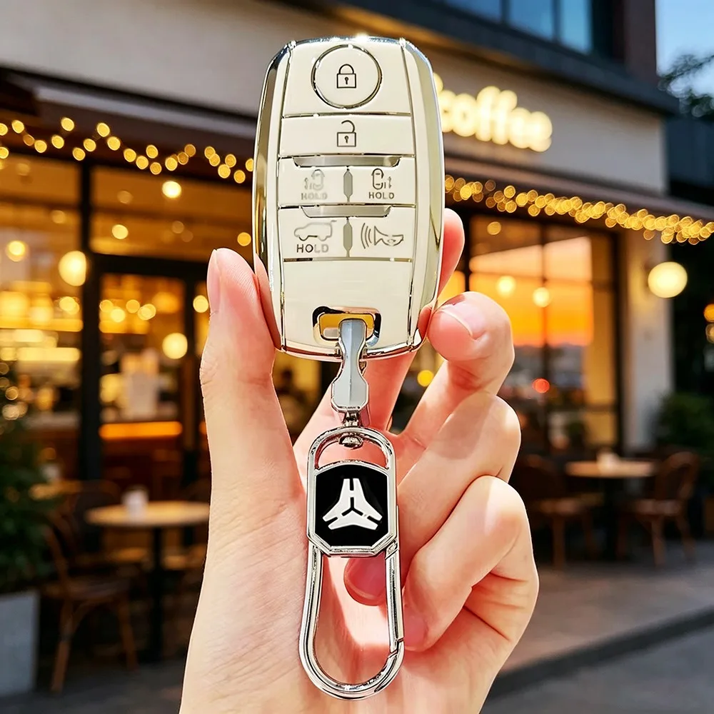 6-Tasten TPU Smart Key Hülle für Hyundai Kona Ionia Tucson für KIA Sportage Optima Sorento Carnival Schlüsselschalen-Schutz