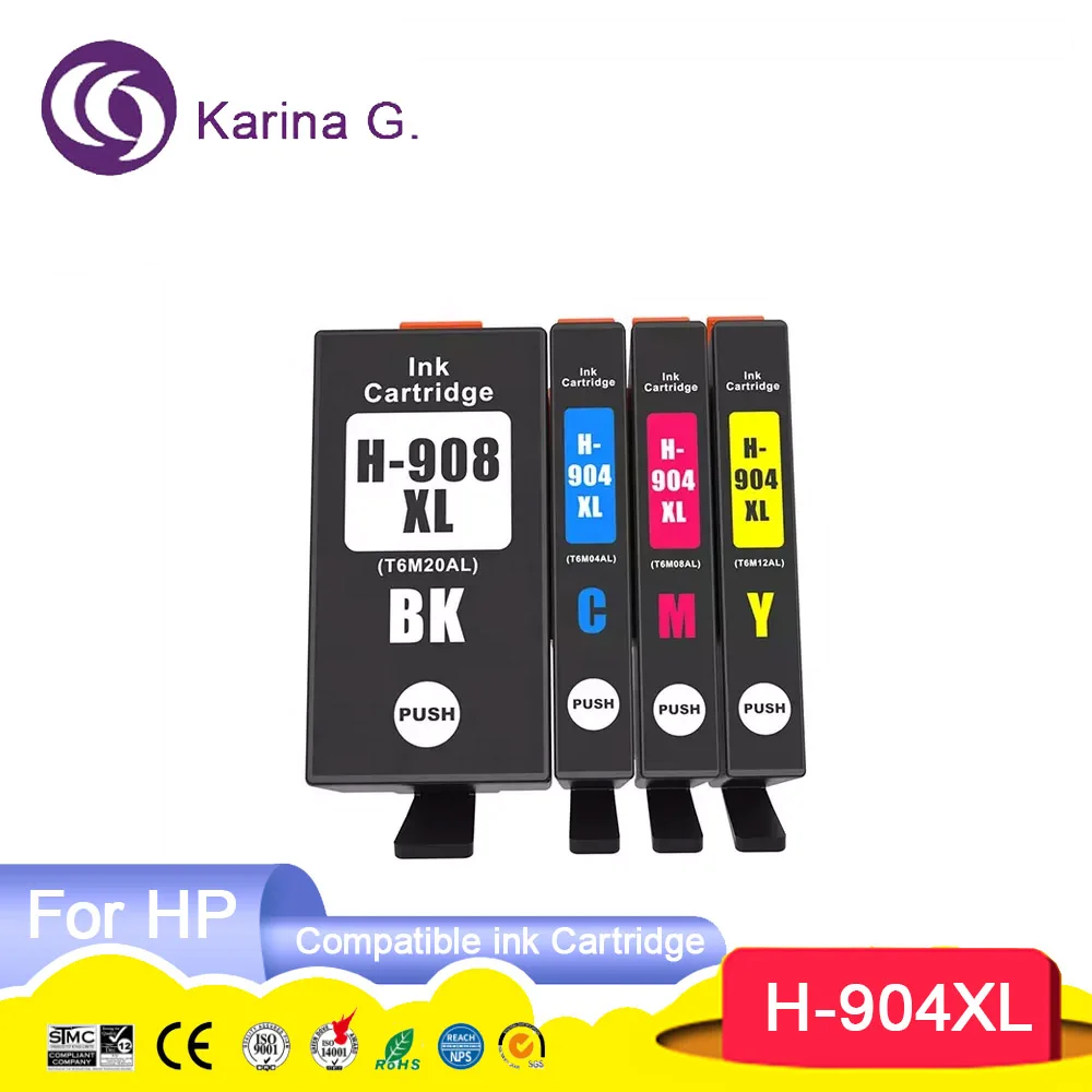 904 904XL 908 908XL T6M16AL Premium Color Compatible Printer Ink Cartridge for HP OfficeJet Pro 6970 904XL ink cartridge