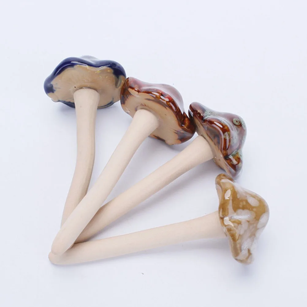 

6Pcs Garden Decor Ceramic Mushroom Colorful Fairy Garden Pottery Lawn Ornaments Outdoor Stakes Ceramic Mushroom