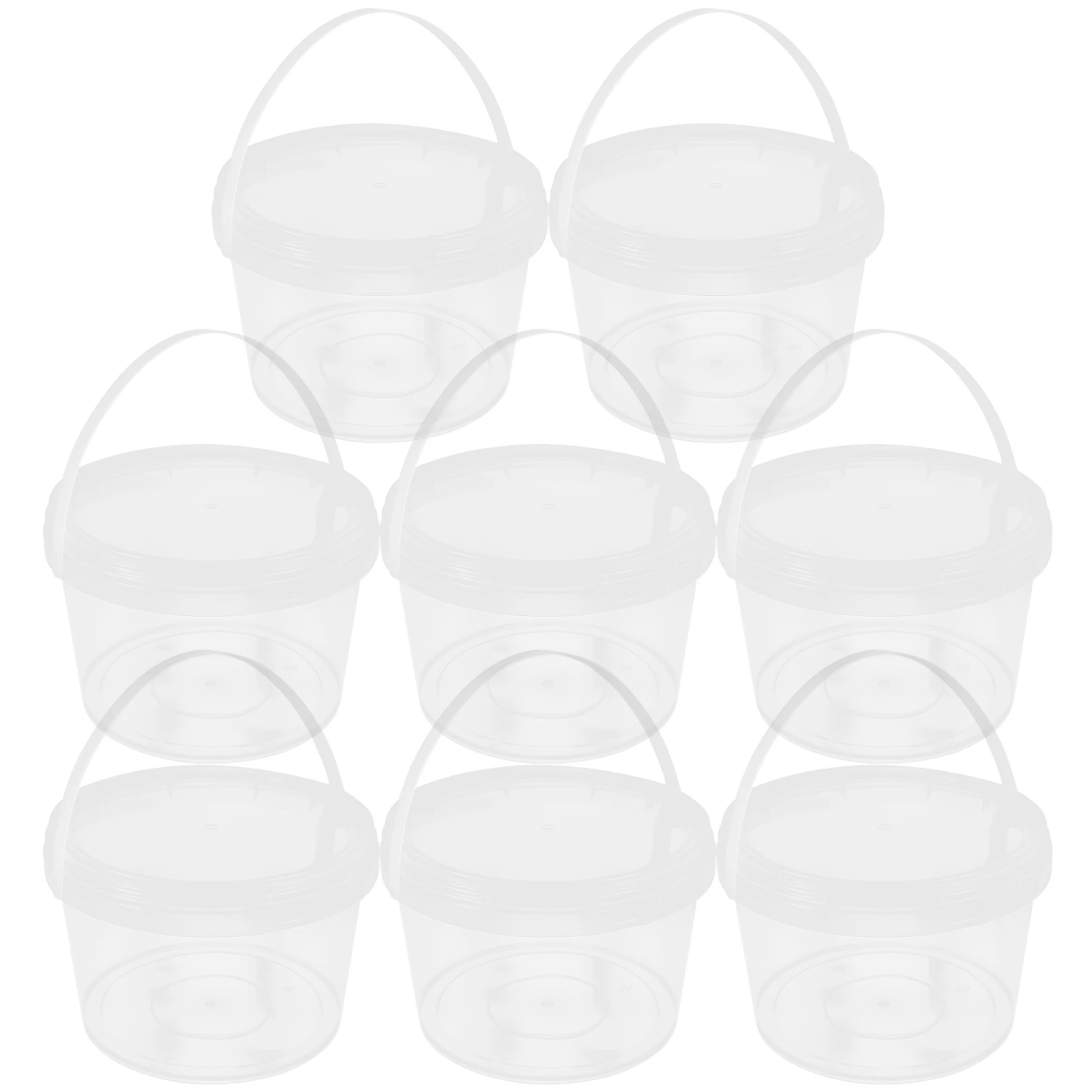 

8pcs 4L PP Storage Buckets Transparent Portable Lobster Bucket Food Containers Reusable Ice Cream Holder Sealed Bin