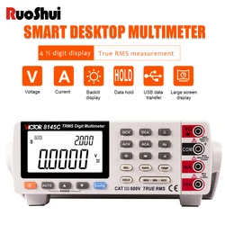 RuoShui 8145C Multimetro da banco 22000 conte True RMS MAX MIN data Hold Desktop Digital Multimetro Tester Volt Amp Ohm capacità