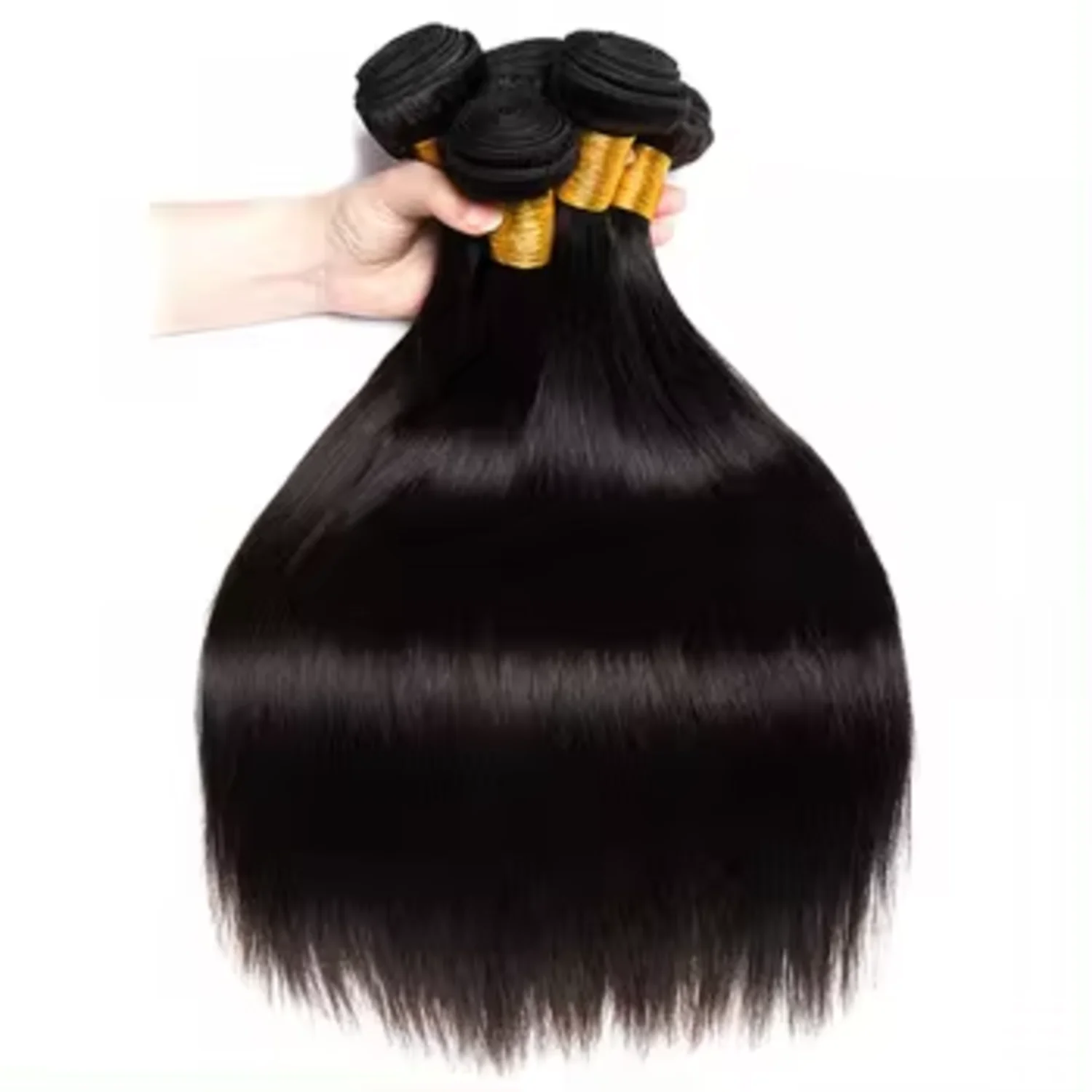 Capelli umani vergini lisci brasiliani 10A 3 pacchi, capelli umani lisci serici vergini Remy non trattati al 100% per le donne