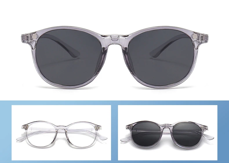 Vcka transparenten Rahmen Frauen Myopie Sonnenbrille 6 in 1 Mode polarisierten Magnet clip auf Brille verschreibung pflicht ige Brille-0.5 ~-6,0 – Detail 3