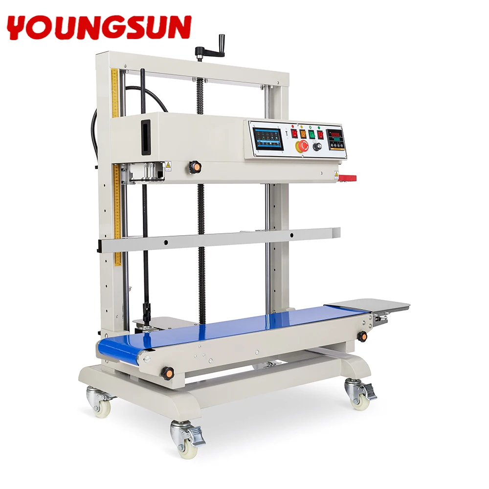 

Струйная печать Машина для запечатывания больших пакетов Машина для запечатывания Вертикальная машина для запечатывания пластиковых пакетов с непрерывным нагревом FR-1300V