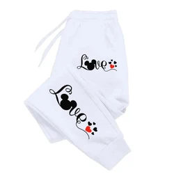 Mouse Head And Love Pattern Sweatpants For Women Pocket Warm Long Pants Sportswear Casual Sportpants Fashion Autumn trousers
