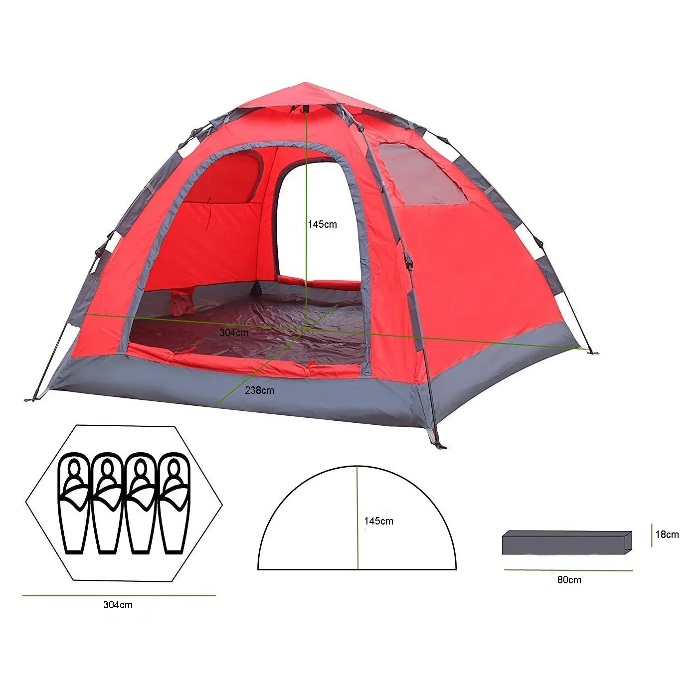 Outdoor Pop Up Tent Instant Open Sun Shelter,Camp Umbrella Shade Tent, with Water-Resistant Canopy for Camping,Fishing