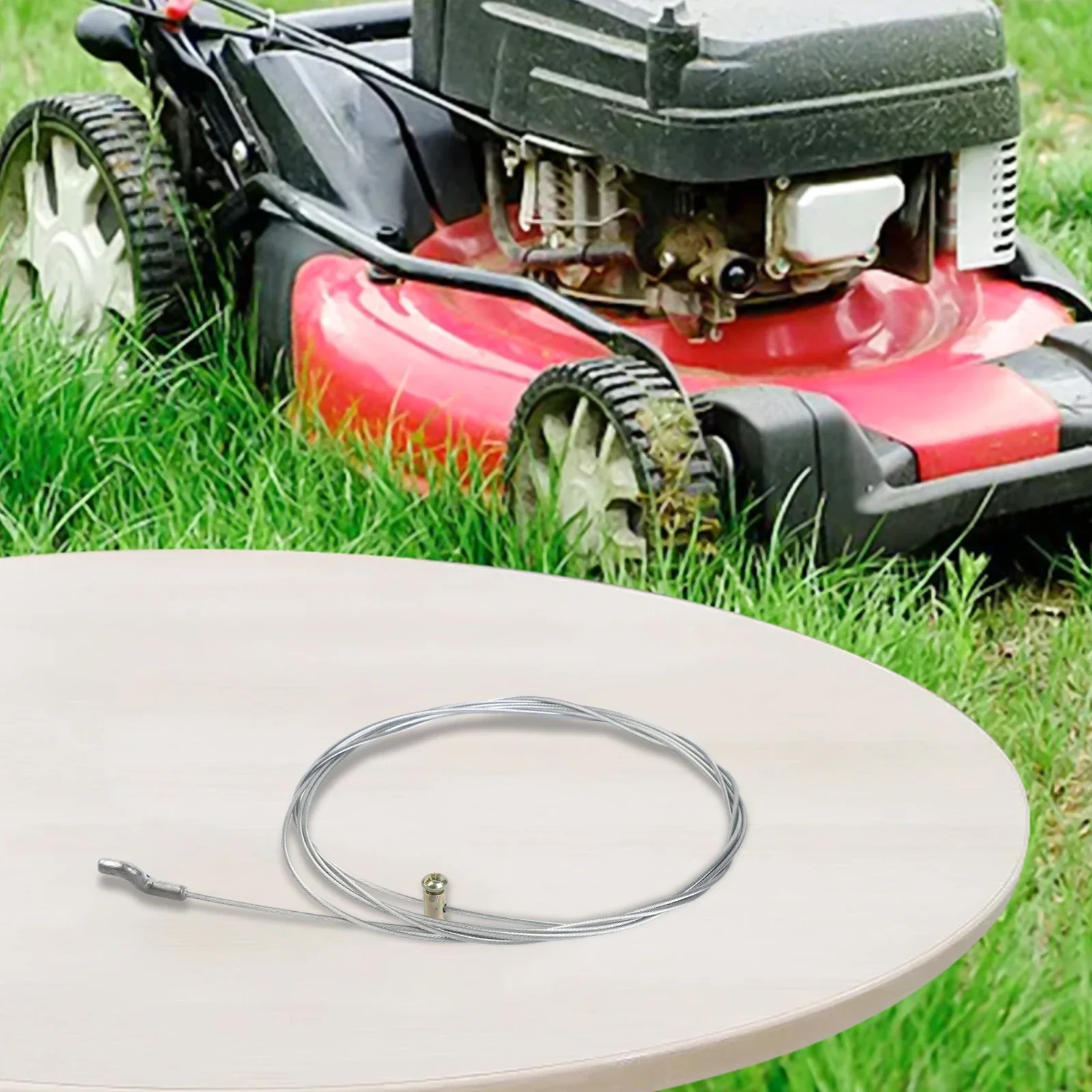 Steel Wire Throttle Cable with Z Hook End and Screw Nipple for Garden Machines Including Brush Cutters and Lawnmowers