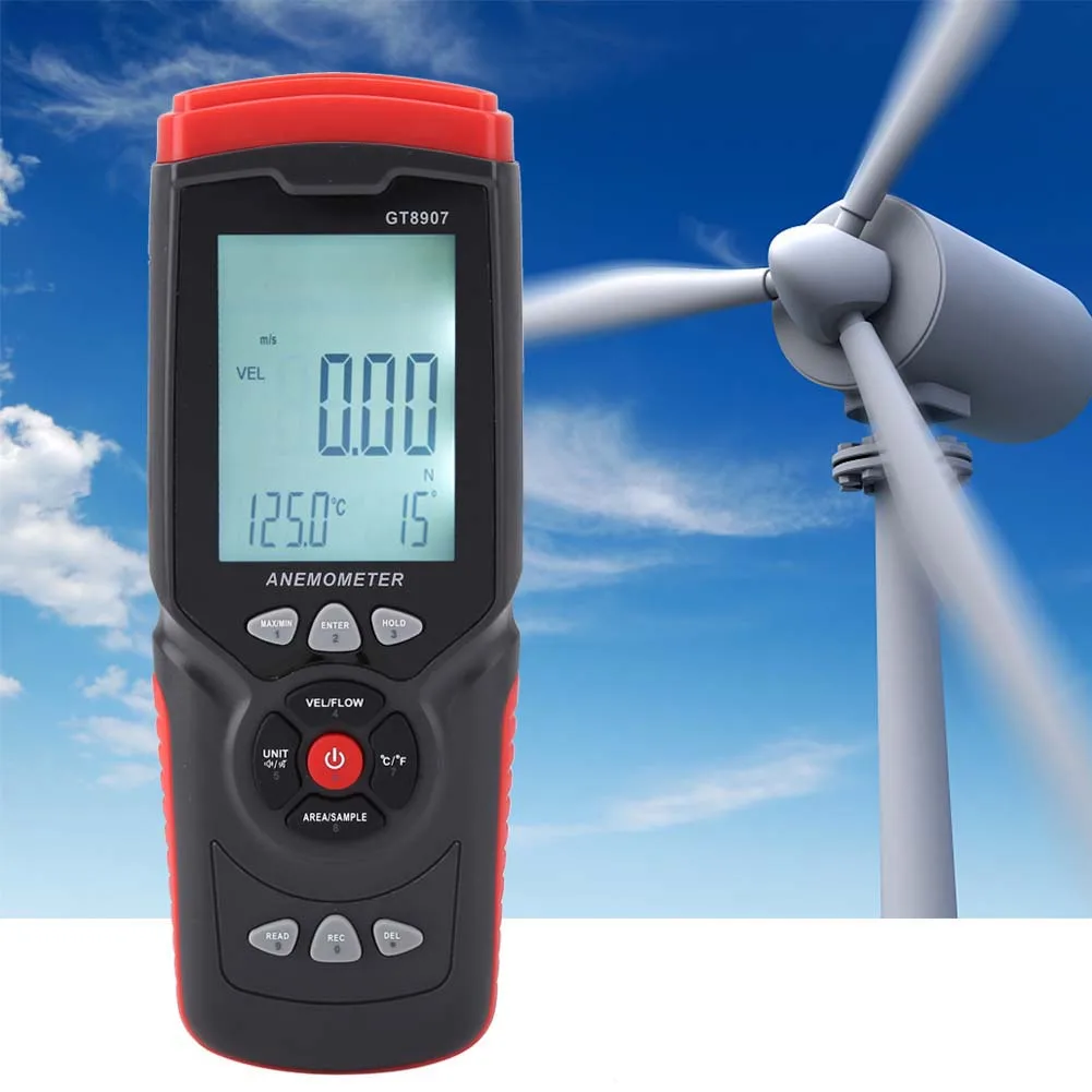 Wind Speed Gauge GT8907  Digital USB Anemometer Multifunction Wind Speed Temperature Air  Tester Wind Thermometer