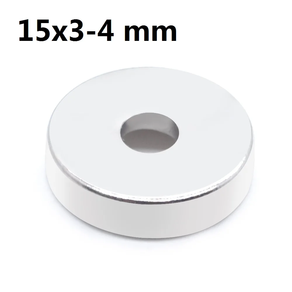 2~500PCS 15X3-4 mm Disc Ring Magnet 15X3 mm Hole 4mm Small Round Countersunk Magnets 15x3-4mm Neodymium Magnet 15*3-4 mm N35