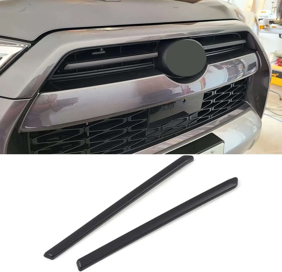 For Toyota 4Runner 2020-2024 Car Accessories Front Middle Grille Center Grille Inserts Cover Trims ABS 2PCS