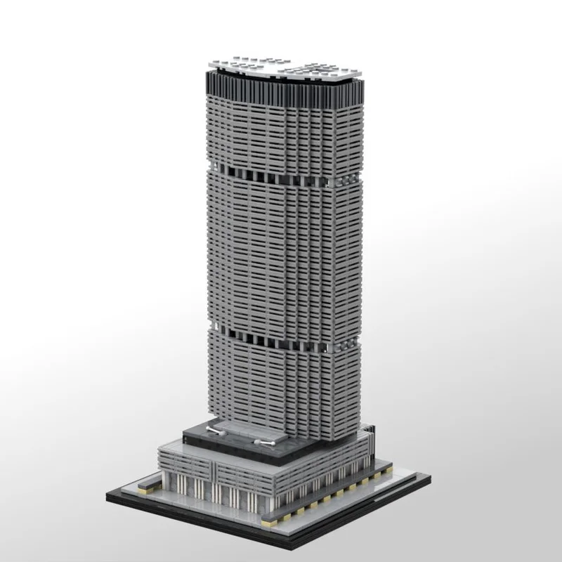 Custom MOC Building Blocks Toy Skyscraper Series MetLife Building 1:800 scale model Creative holiday gifts