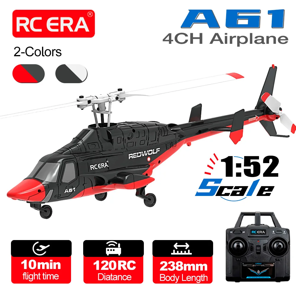 RC ERA A61 Airwolf Helicopter 4CH Optical Flow Positioning 1/52 6-axis  10Min Fight Time 120M Bell222 Remote Control Airplane