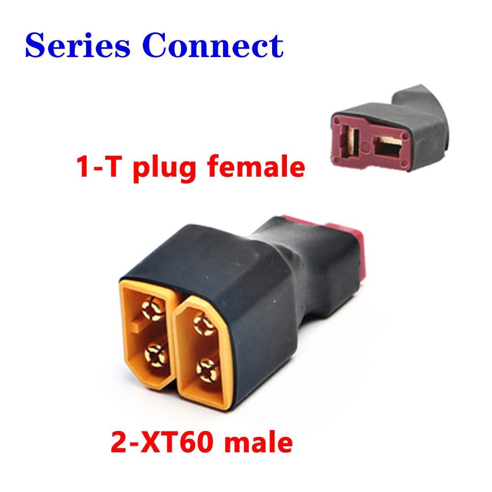 1pcs XT60 XT90 T Plug 1 Female to 2 Male Parallel / Series Adapter Lipo Battery Converter Connector Plug For RC Car Plane Parts