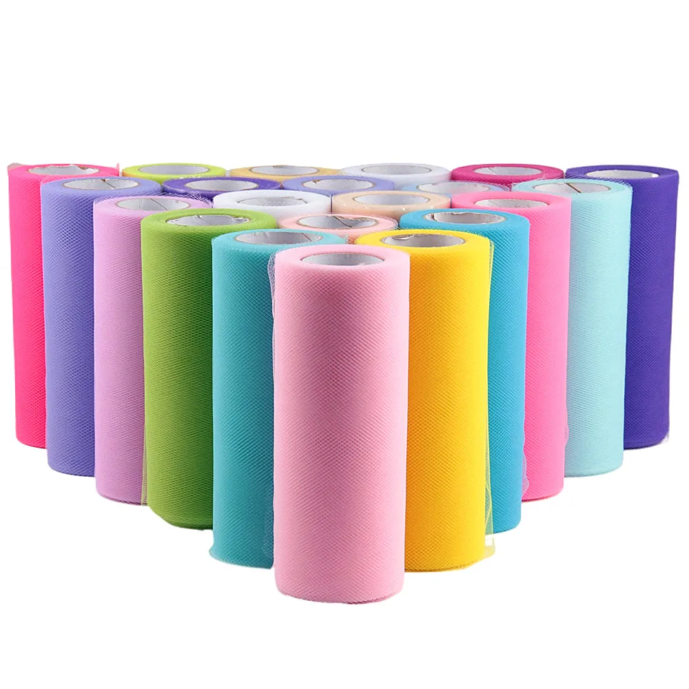 Tutu Tulle Rolls Tulle Fabric 15cmX 25Yards Organza for Crafts Birthday Wedding Decoration Costumes Skirts Party Gift Bow Drap