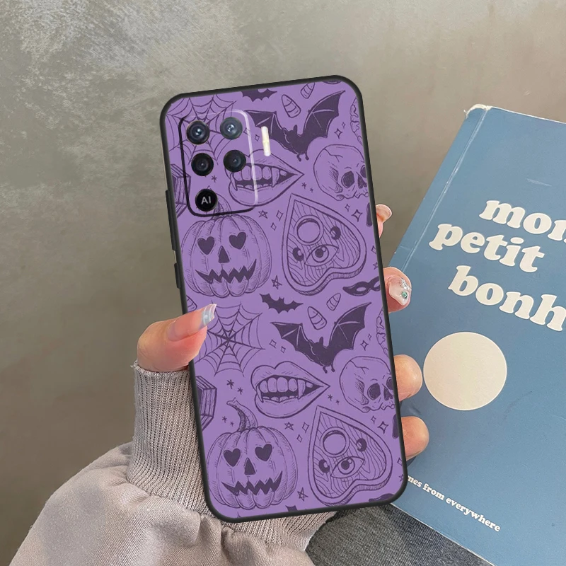 Gothic Halloween Phone Case For OPPO A17 A15 A78 A98 A54 A74 A94 A77 A52 A72 A5 A9 A53 A54s A57s A16 A76 A96