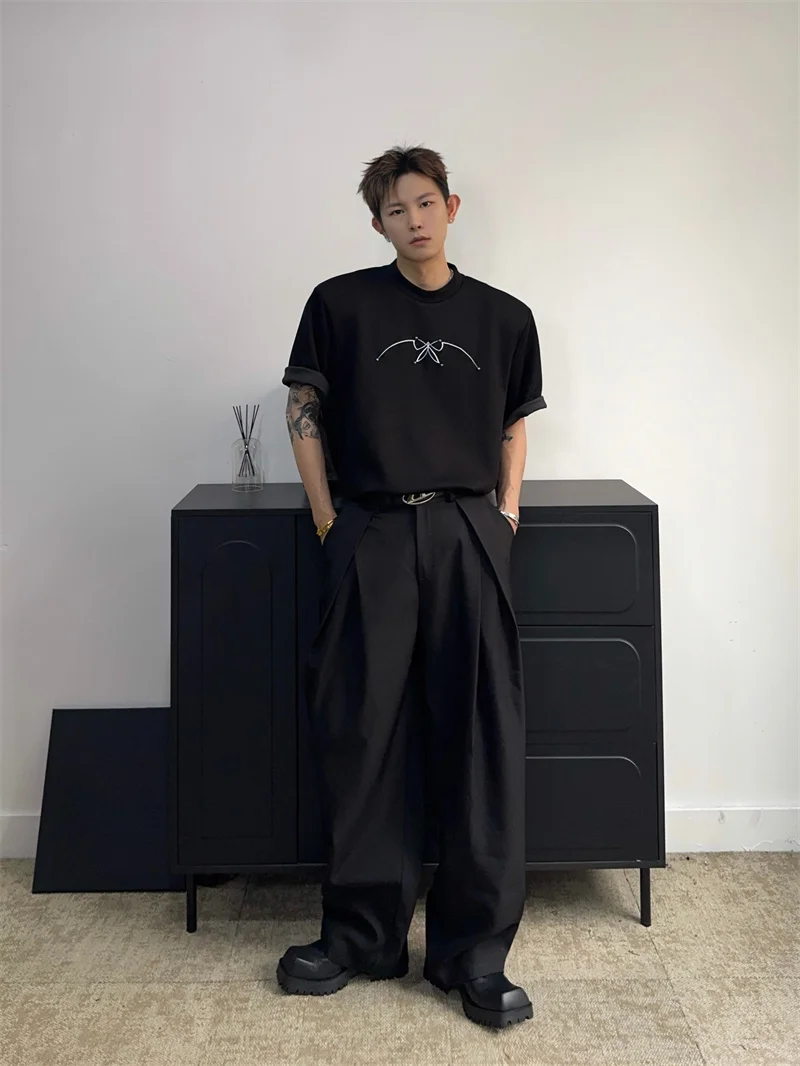 

Мужские плиссированные брюки Cleanfit в американском стиле Old Money, широкие, повседневные, свободного кроя, с низкой посадкой, из полиэстера, для зимы и весны