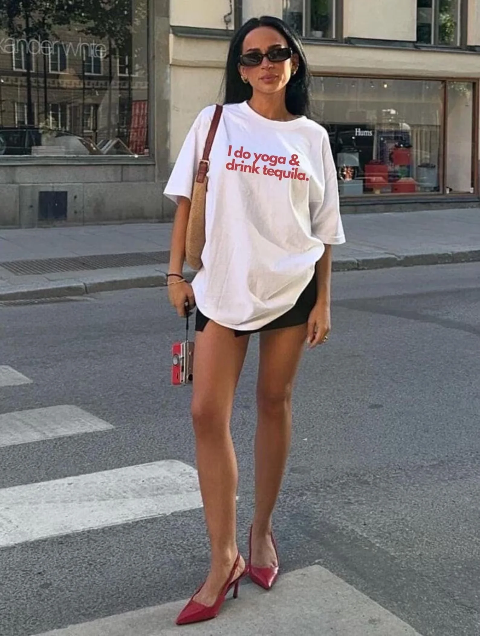 Sugarbaby je fais Yoga et boire Tequila T-Shirt fille chaude chemise filles week-end cadeau été mode T-Shirt à manches courtes t-shirts