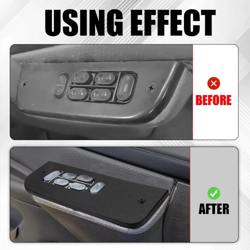 Door Window Switch Bezel Trim Frame Decorative Panel For 1994-1997 Ford F-350 F-250 Crew Cab 4