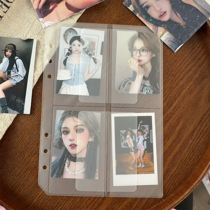 A5 Binder Notebook Cover 6in1 with Transparent PVC Zipper Loose-leaf Bags Cards Photos Documents Storage School Office Supplies