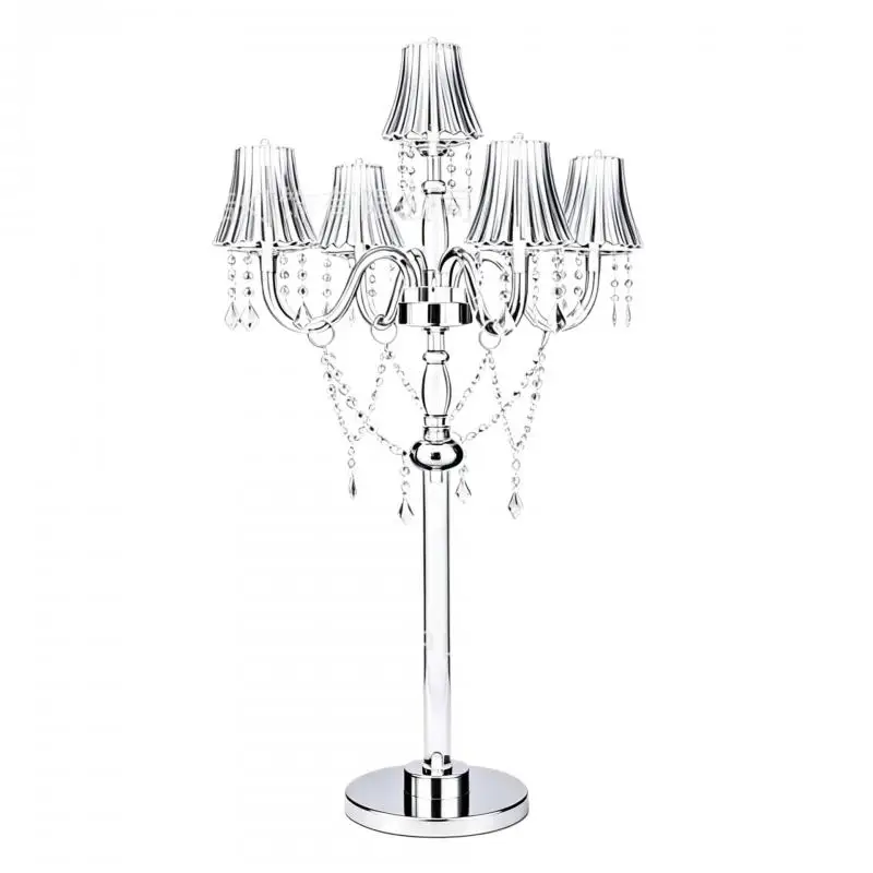 4pcs Acrylic Crystal Chandelier Candle Holder Stand Table Centerpieces Candlesticks For Party Event Decoration