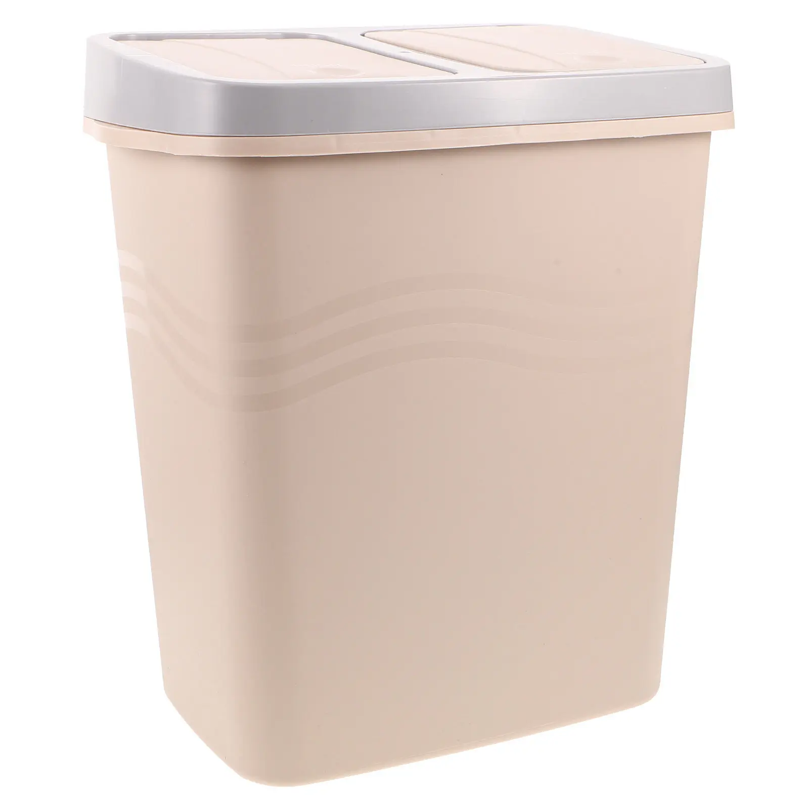 

Dual Compartment Trash Can 18L Dry Wet Sorting Kitchen Trash Bin Plastic Lid Easy Press Open Bathroom Bedroom Waste