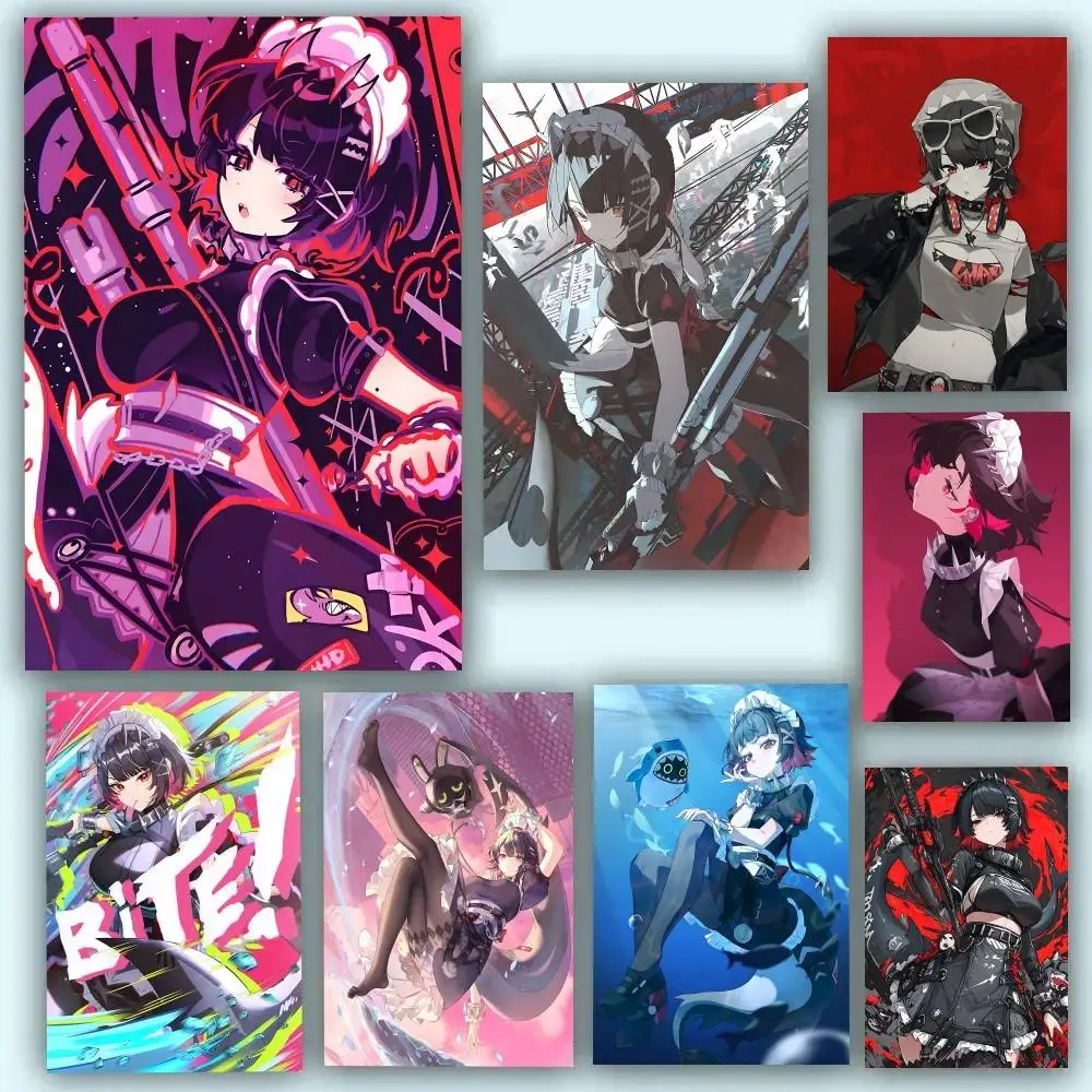 Game Zenless Zone Zero Ellen Joe Posters Self Adhesive Waterproof Ideal For Living Room Bedroom Bar Decoration
