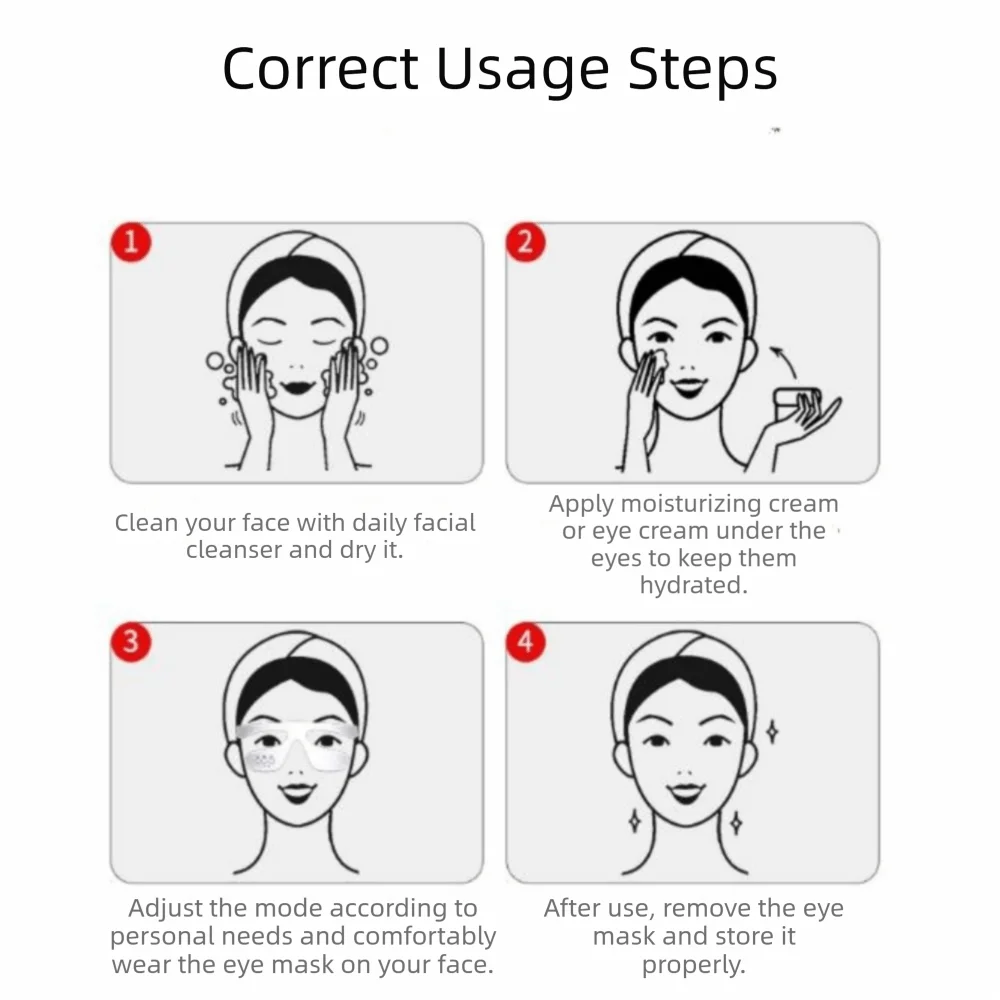 

Red Light Eye Massager 3D Surrounding Microcurrent Glasses Massage Beauty Machine Portable Hot Compress Eye Massage Instrument