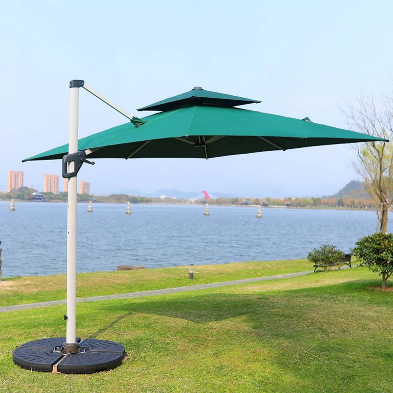 

Outdoor sunshade Roman umbrella Thickened waterproof yarn-dyed fabric Eight-bone large sun umbrella Double-top courtyard