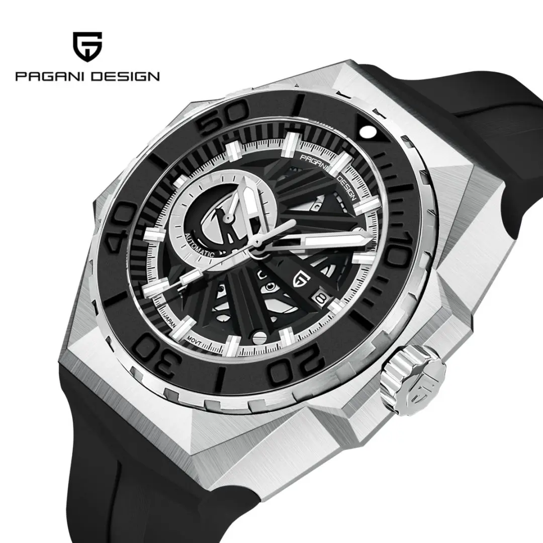 PAGANI DESIGN New Skeleton Men\'s Mechanical Watch MIYOTA 8217 Movement Luxury Automatic Watch Men\'s 100M Waterproof Reloj Hombre
